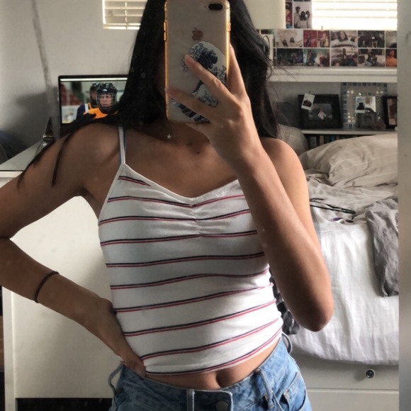 Cropped Striped Tank Top - Picture 1 of 3